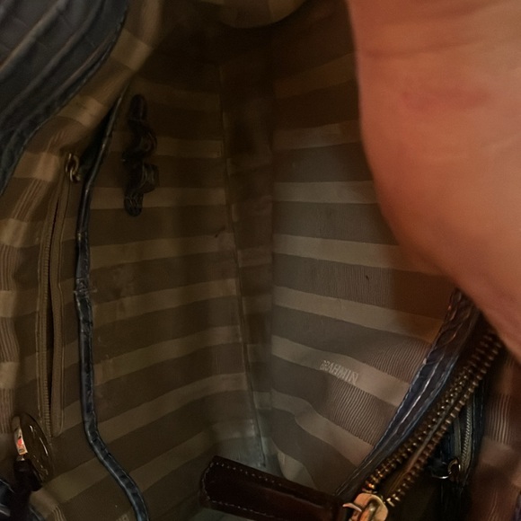 Brahmin Blue Crocodile Embossed Women's Bag - Picture 6 of 6